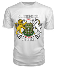 Cunningham Dress Green Dancers Tartan Crest 2D T-shirt - Blood Runs Through My Veins Style