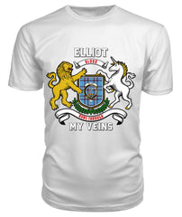 Elliot Ancient Tartan Crest 2D T-shirt - Blood Runs Through My Veins Style