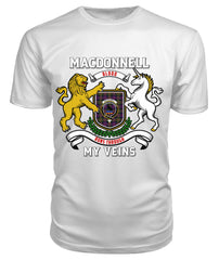 MacDonnell of Glengarry Modern Tartan Crest 2D T-shirt - Blood Runs Through My Veins Style