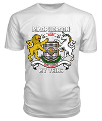 MacPherson Dress Modern Tartan Crest 2D T-shirt - Blood Runs Through My Veins Style