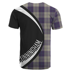 Cunningham Dress Blue Dancers Tartan Crest T-shirt - Circle Style