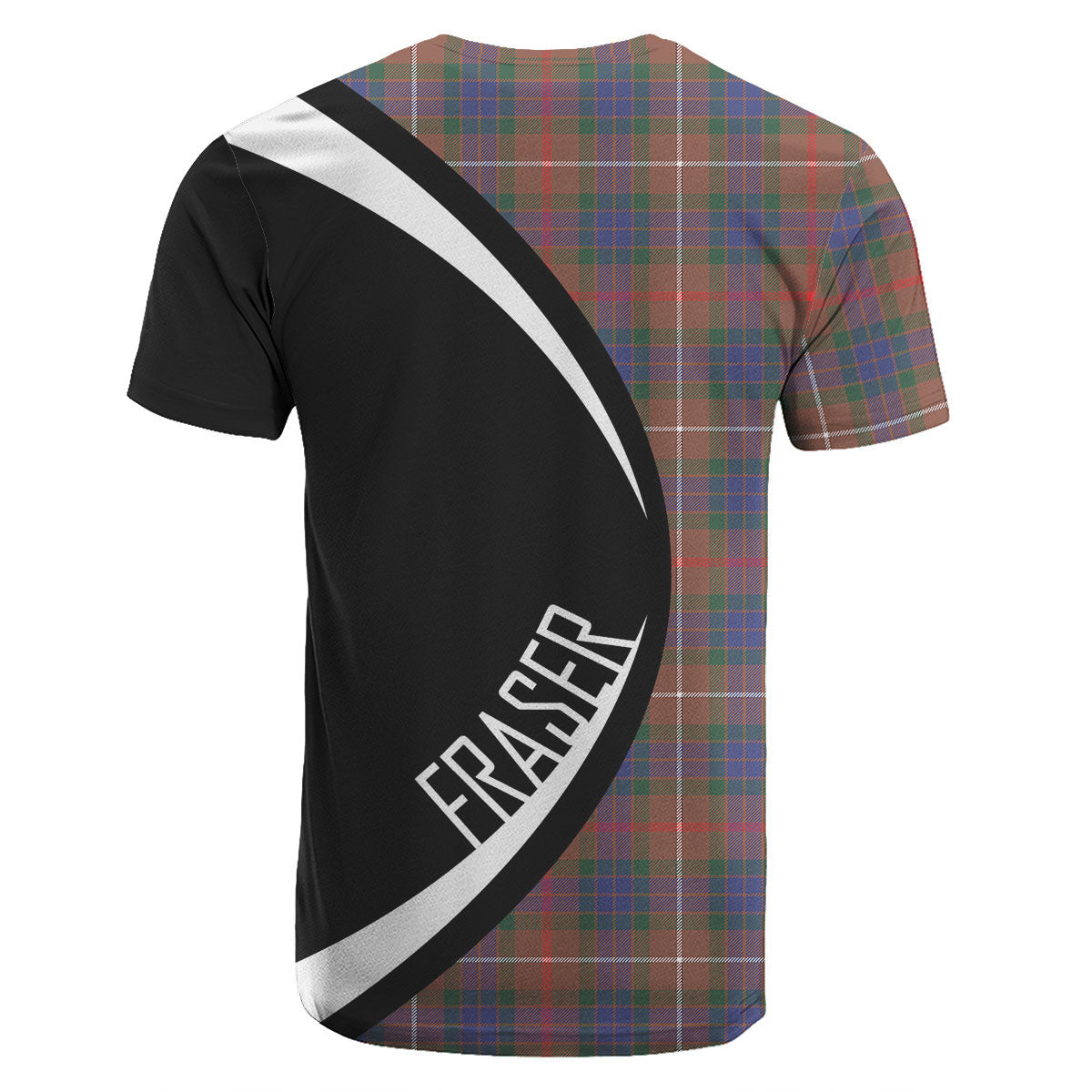 Fraser (of Lovat) Hunting Modern Tartan Crest T-shirt - Circle Style