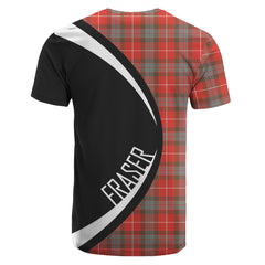 Fraser (of Lovat) Weathered Tartan Crest T-shirt - Circle Style