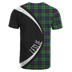 Leslie Hunting Tartan Crest T-shirt - Circle Style