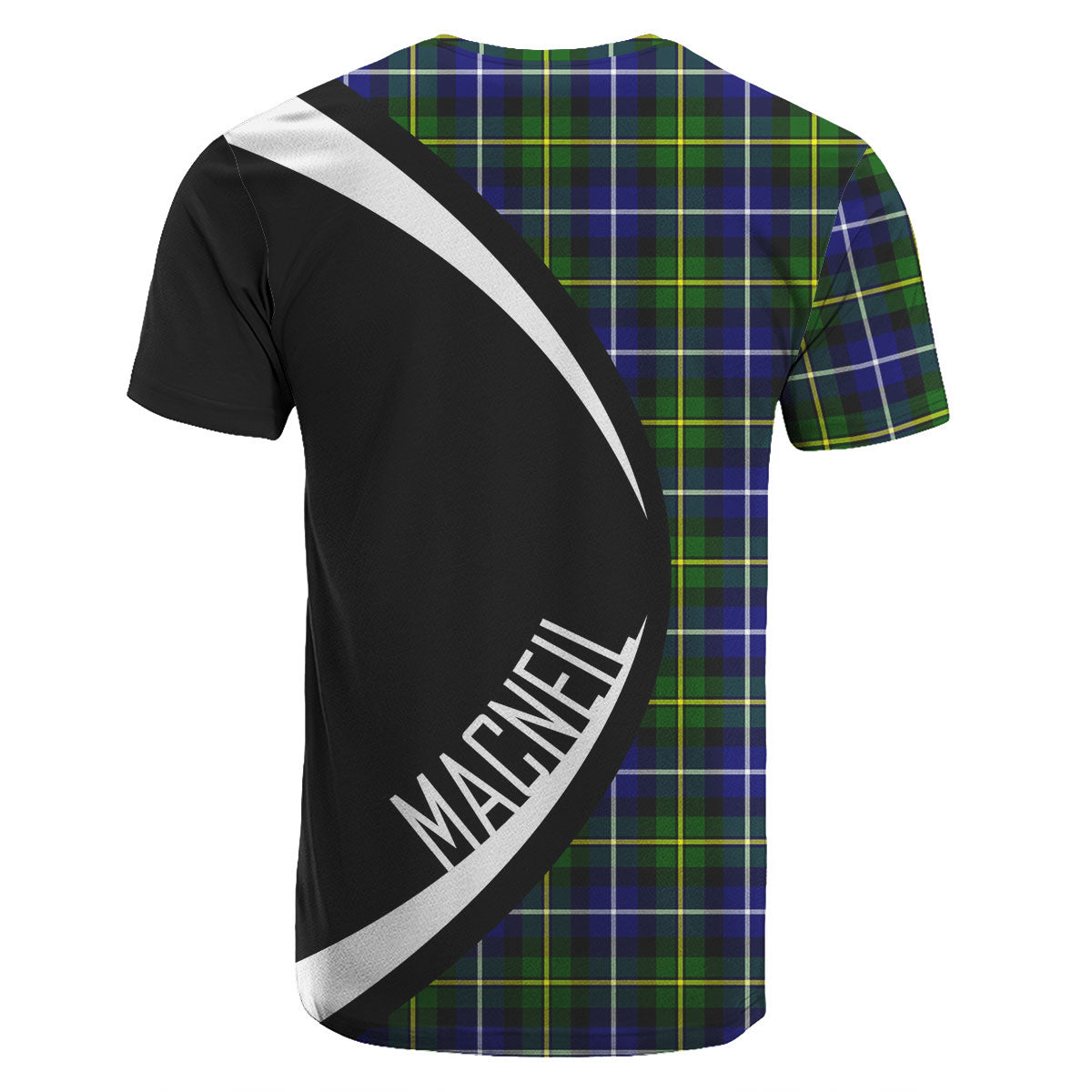 MacNeil of Barra Modern Tartan Crest T-shirt - Circle Style