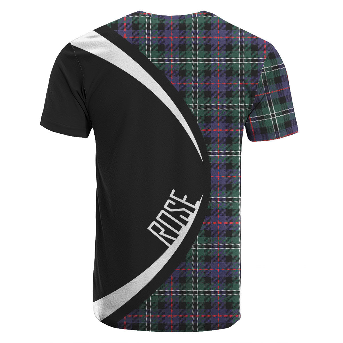 Rose Hunting Modern Tartan Crest T-shirt - Circle Style