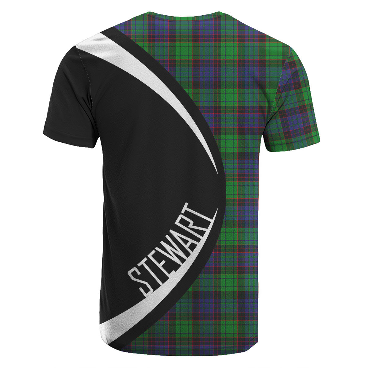 Stewart Old Modern Tartan Crest T-shirt - Circle Style