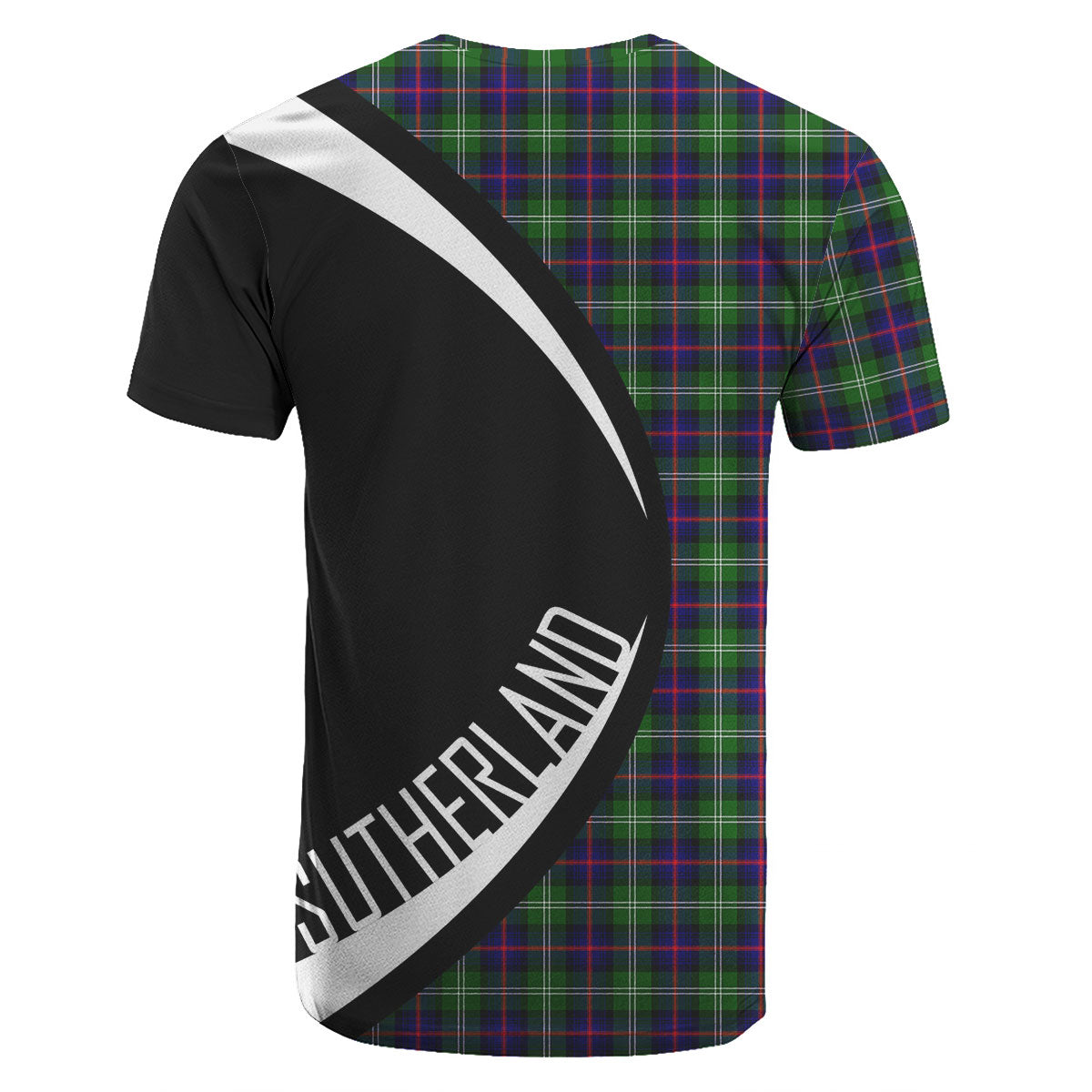 Sutherland Modern Tartan Crest T-shirt - Circle Style