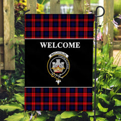 MacLachlan Tartan Crest Black Garden Flag