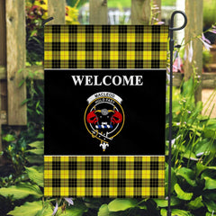 MacLeod of Lewis Tartan Crest Black Garden Flag