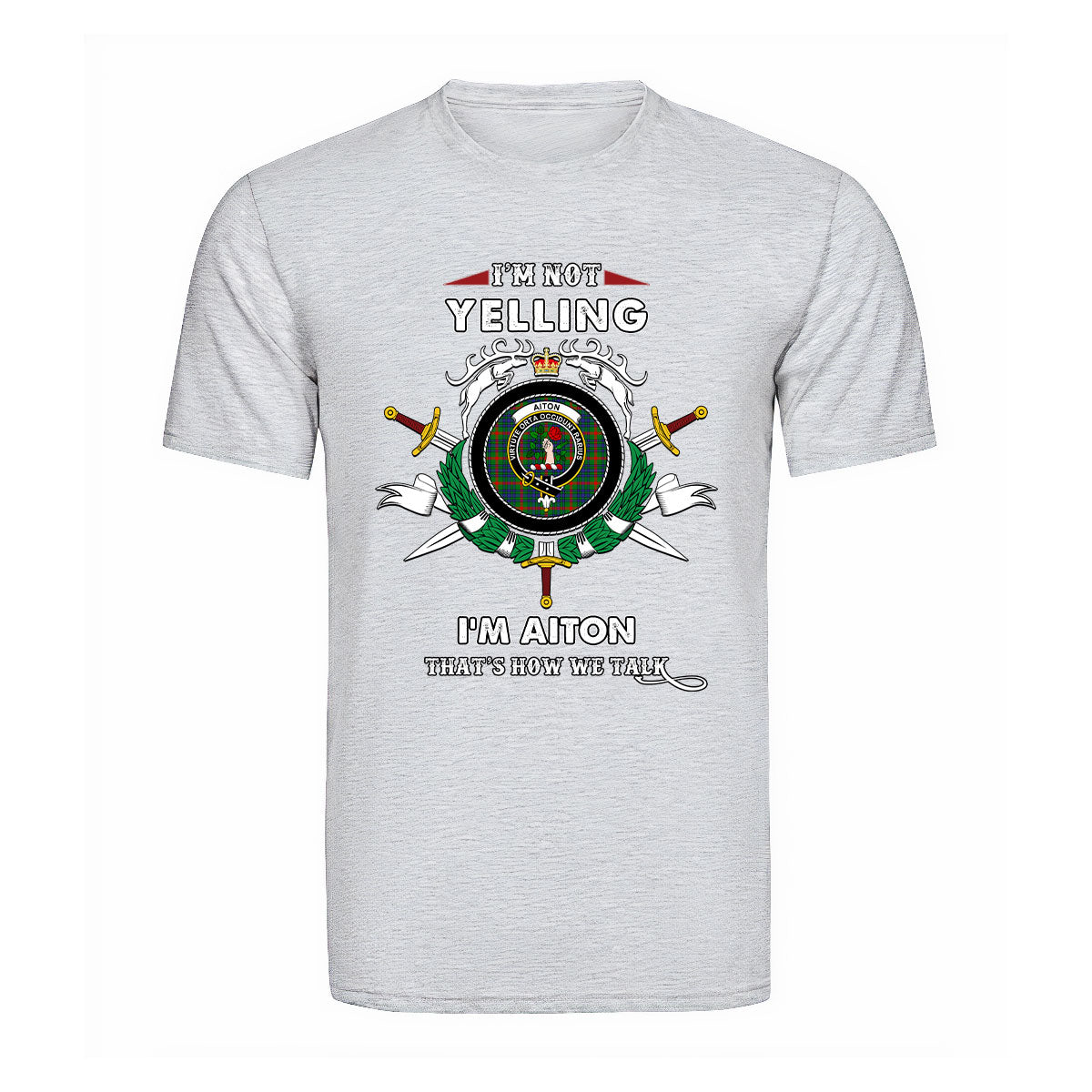 Aiton Tartan Crest T-shirt - I'm not yelling style