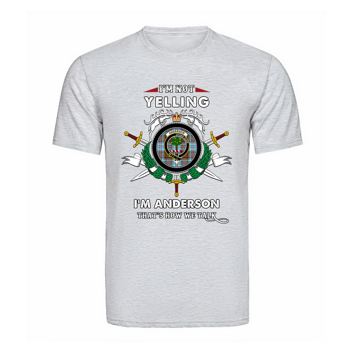 Anderson Tartan Crest T-shirt - I'm not yelling style