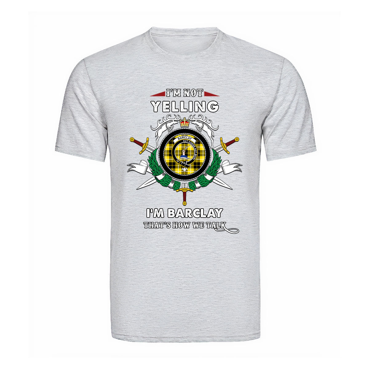 Barclay Tartan Crest T-shirt - I'm not yelling style