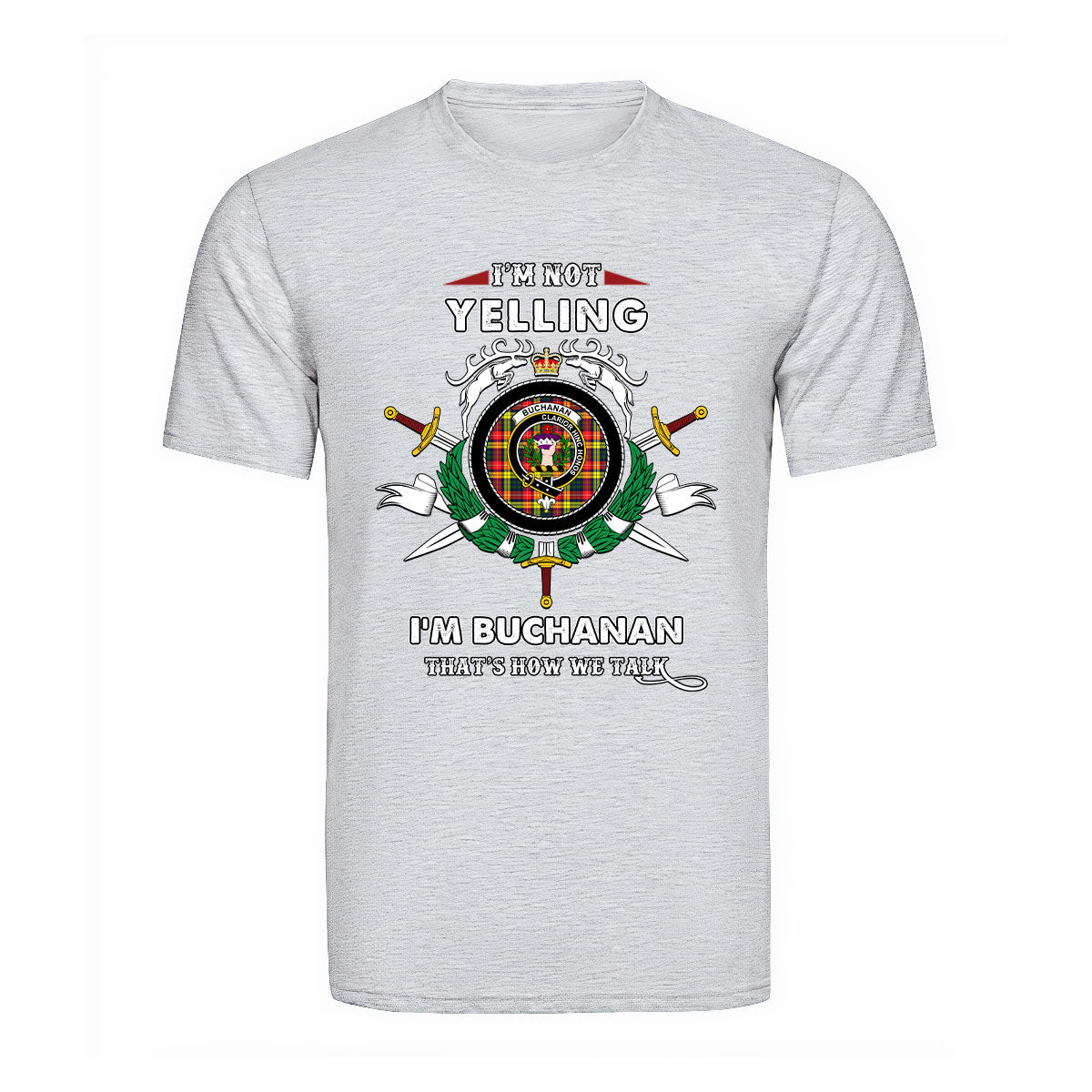 Buchanan Tartan Crest T-shirt - I'm not yelling style