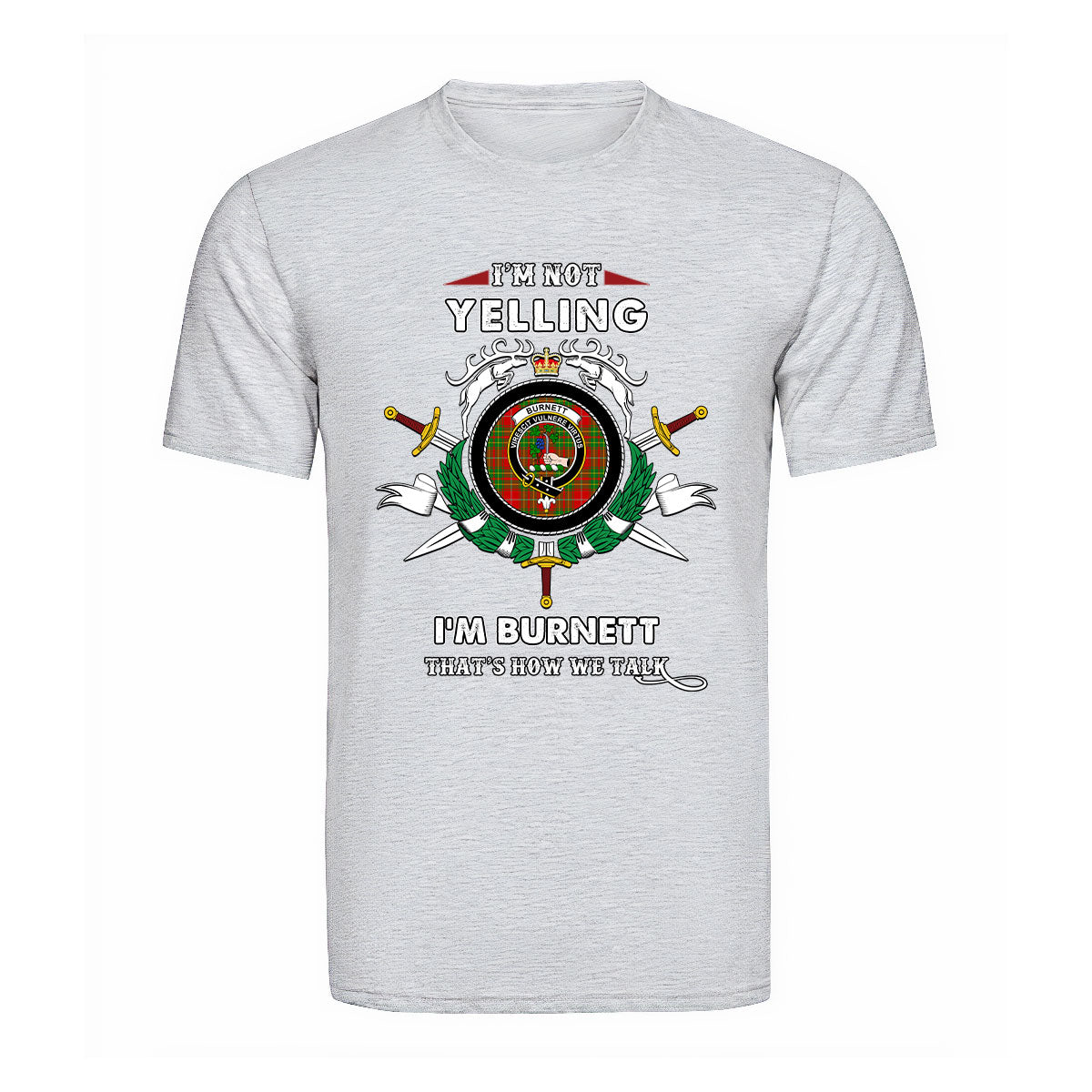 Burnett Tartan Crest T-shirt - I'm not yelling style