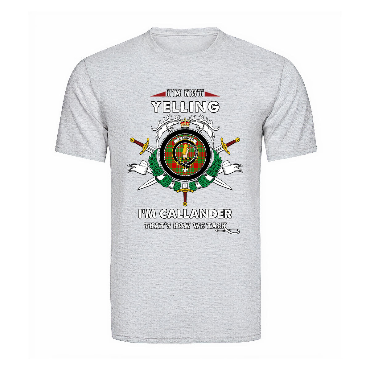 Callander Tartan Crest T-shirt - I'm not yelling style