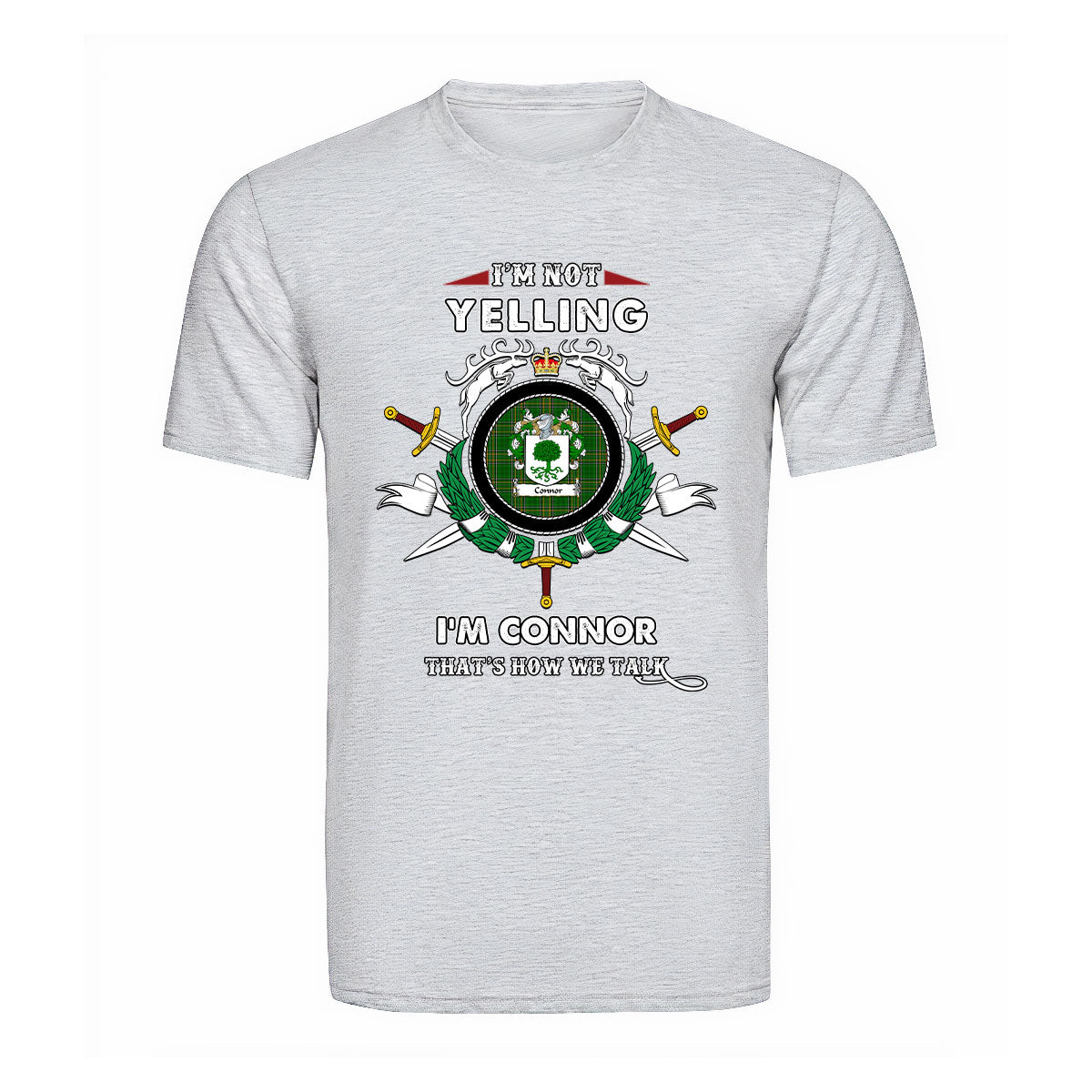 Connor Tartan Crest T-shirt - I'm not yelling style