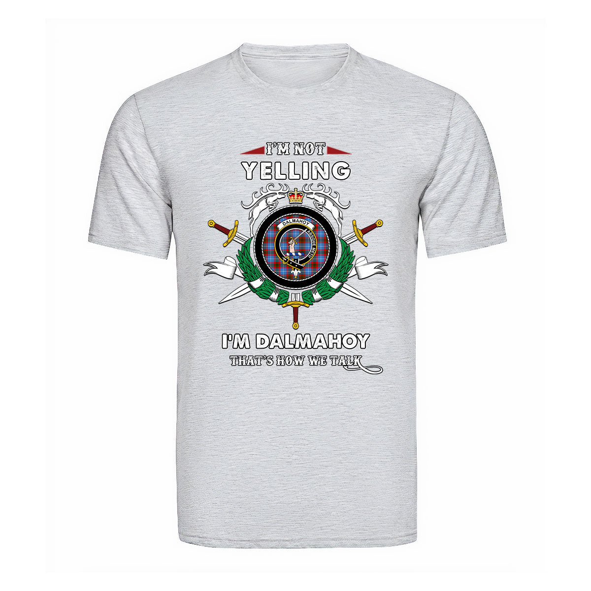 Dalmahoy Tartan Crest T-shirt - I'm not yelling style