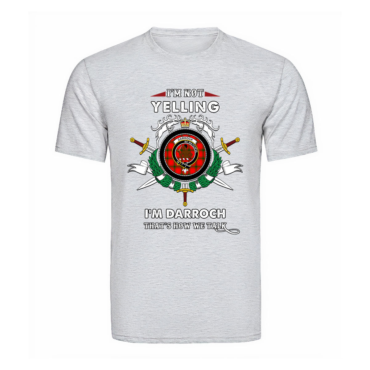 Darroch Tartan Crest T-shirt - I'm not yelling style