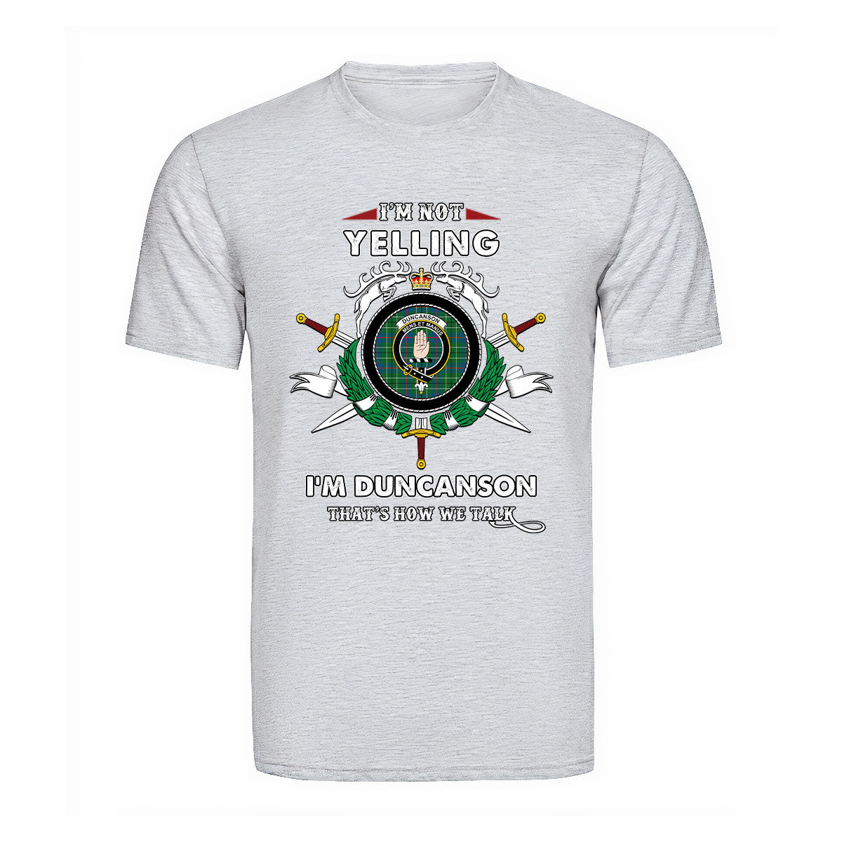 Duncanson Tartan Crest T-shirt - I'm not yelling style