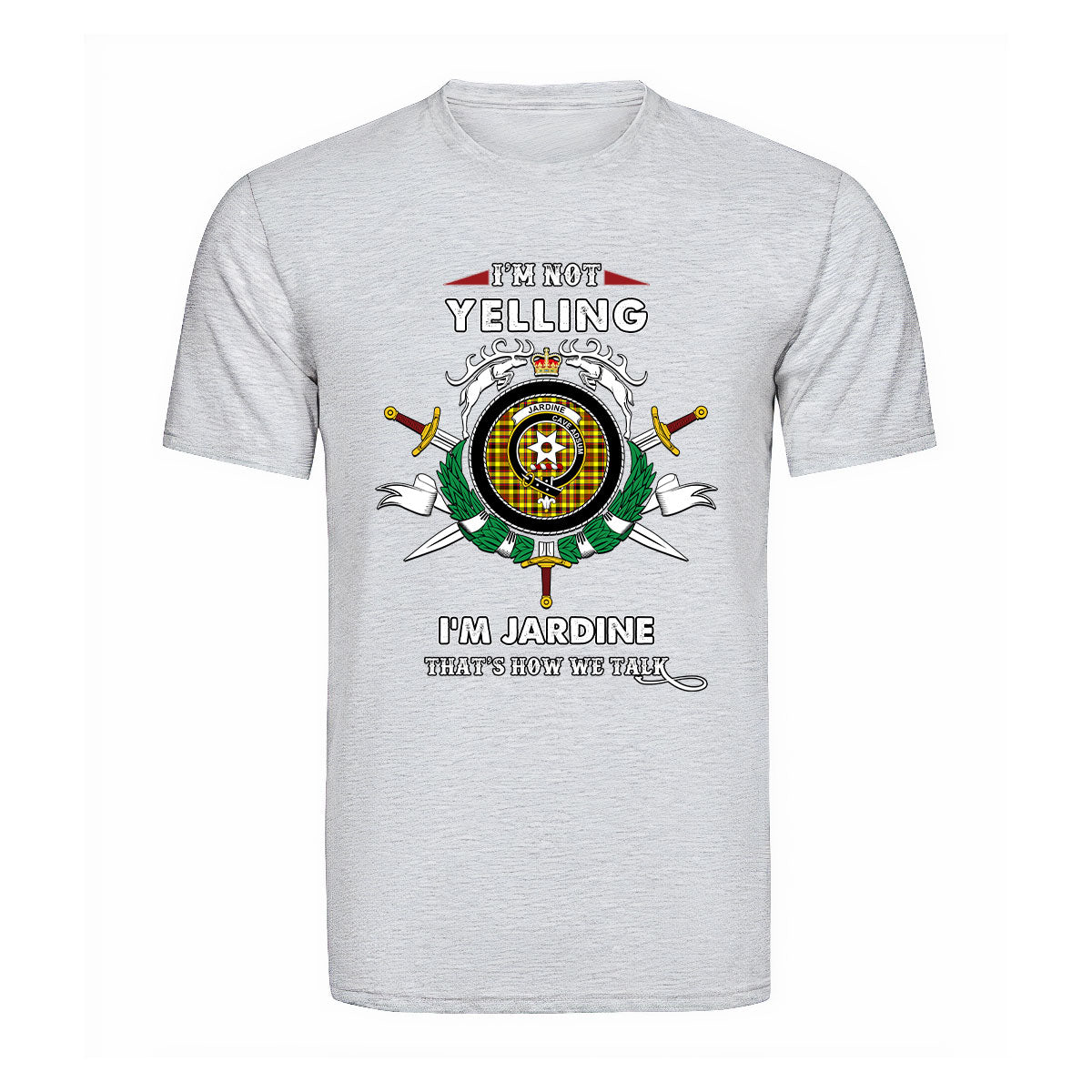 Jardine Tartan Crest T-shirt - I'm not yelling style