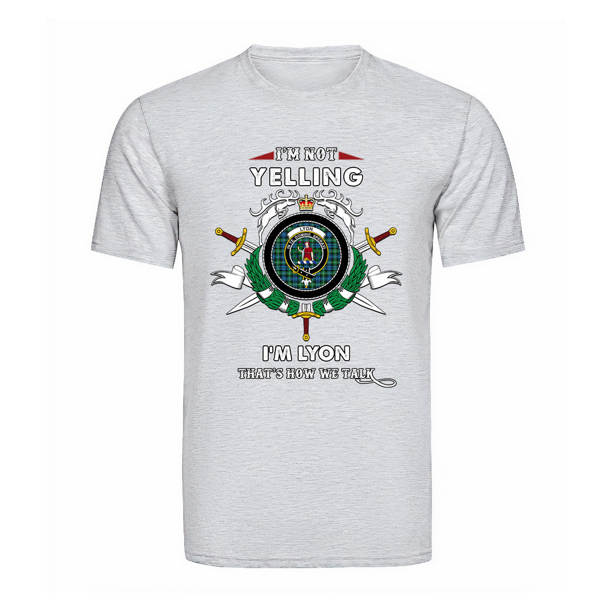 Lyon Tartan Crest T-shirt - I'm not yelling style