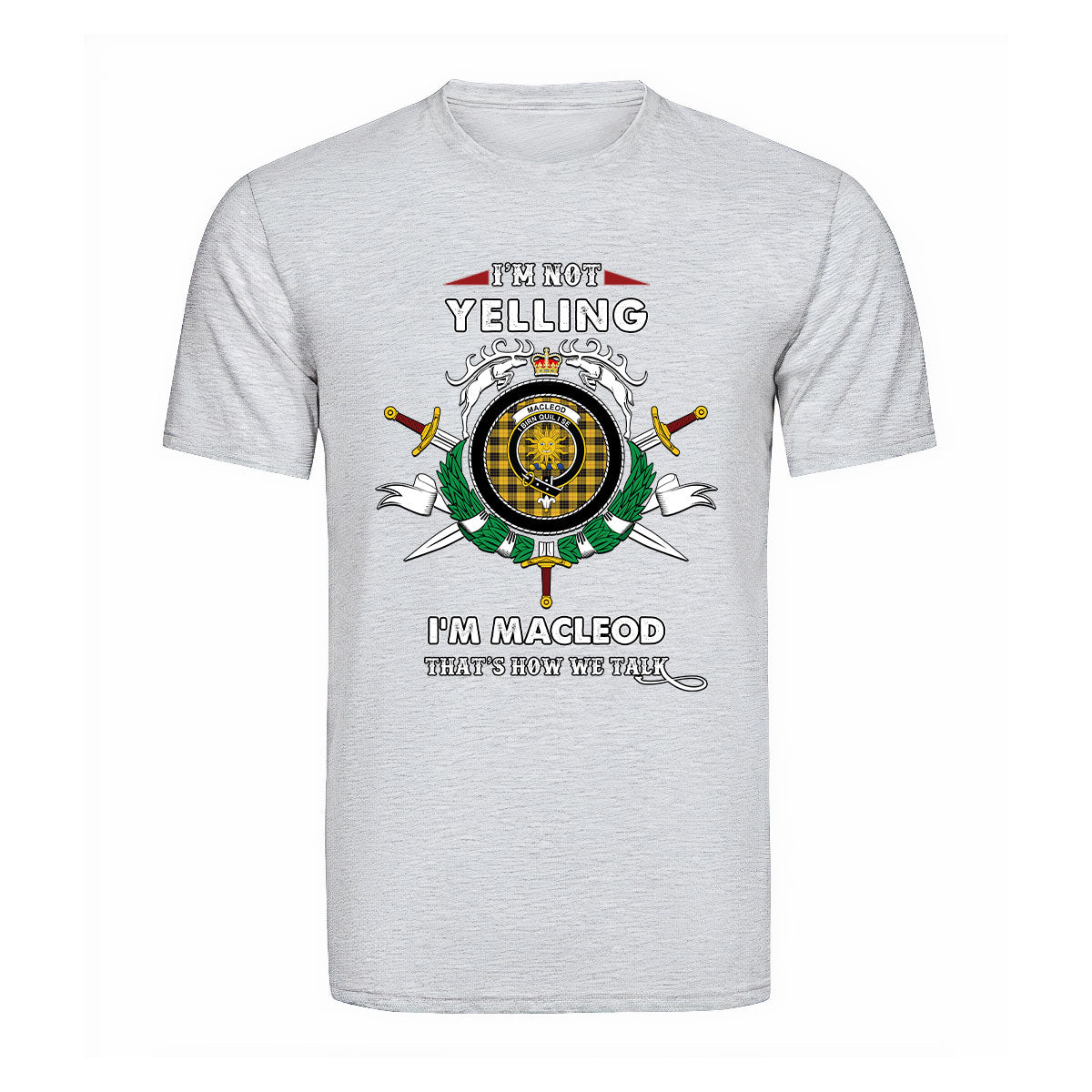 MacLeod Of Lewis Tartan Crest T-shirt - I'm not yelling style