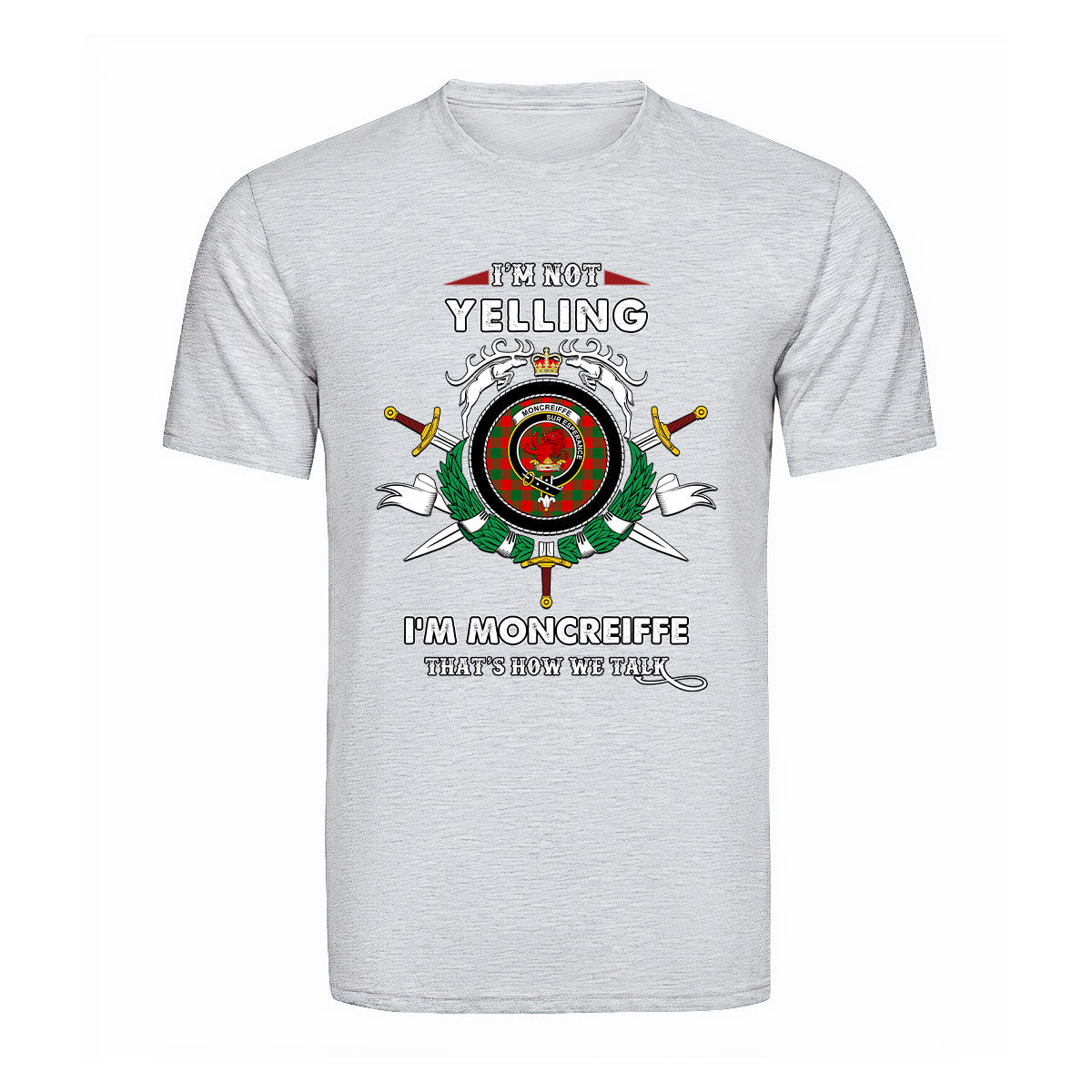 Moncreiffe Tartan Crest T-shirt - I'm not yelling style