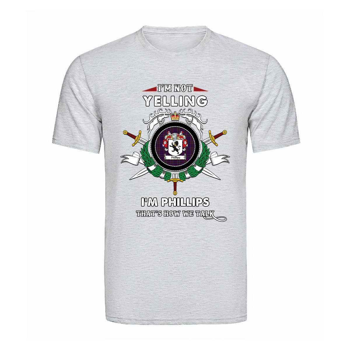 Phillips Tartan Crest T-shirt - I'm not yelling style