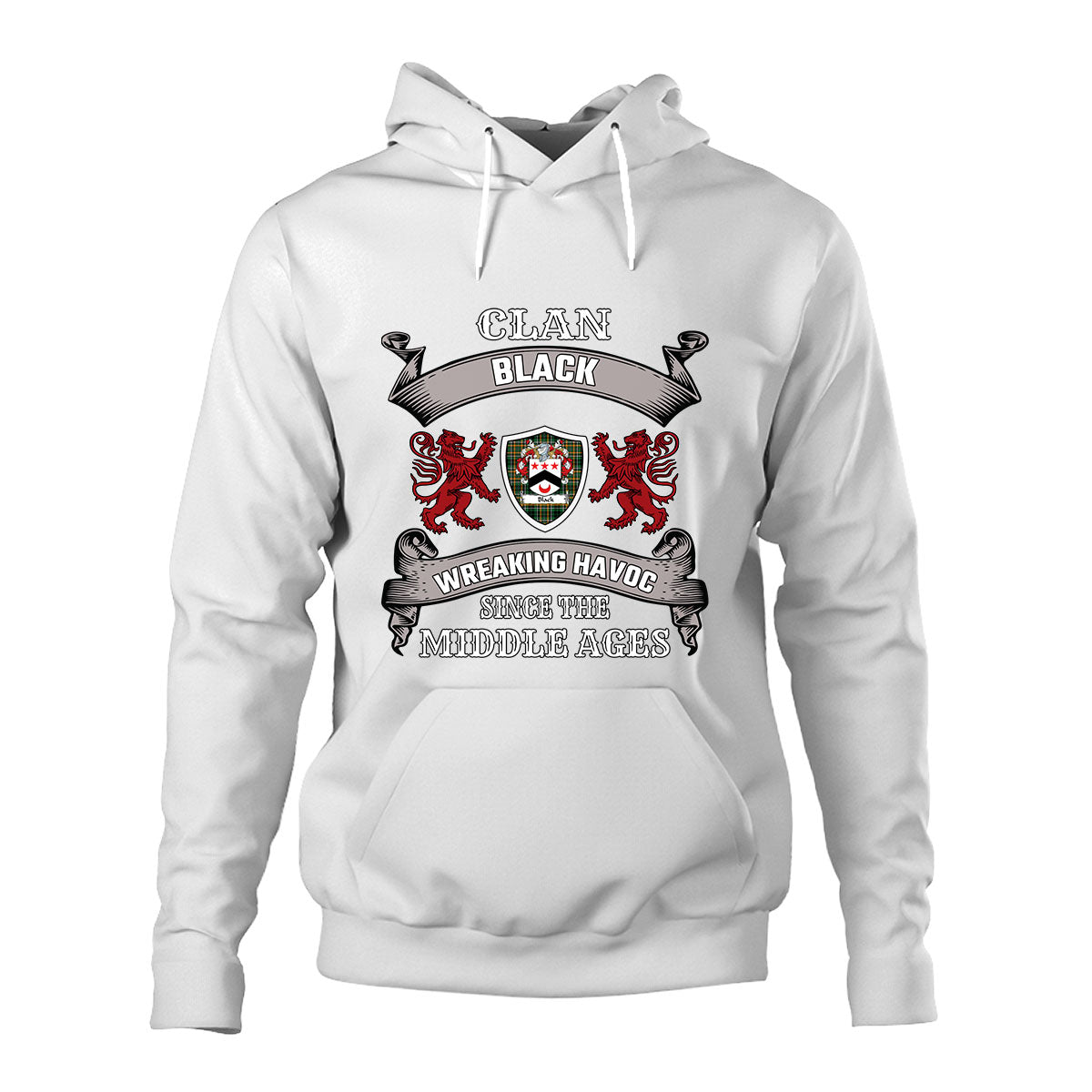 Black Family Tartan - 2D Unisex Hoodie