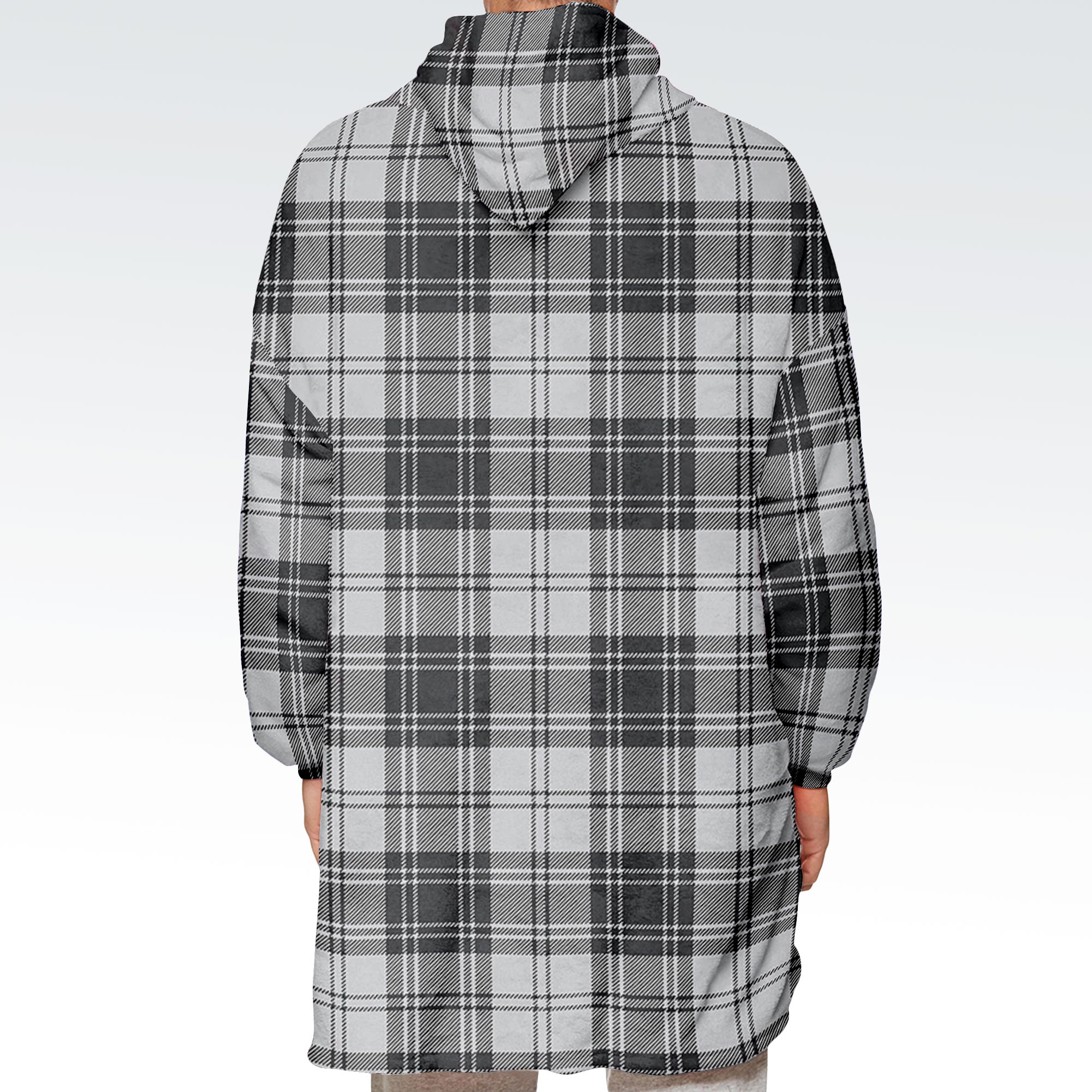 Douglas Grey Modern Tartan Hoodie Blanket