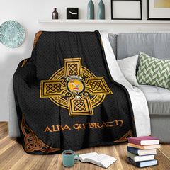 MacDougall Crest Premium Blanket - Black Celtic Cross Style