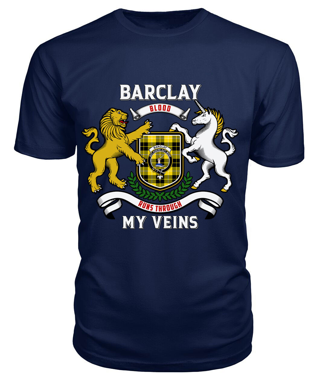 Barclay Dress Modern Tartan Crest 2D T-shirt - Blood Runs Through My Veins Style