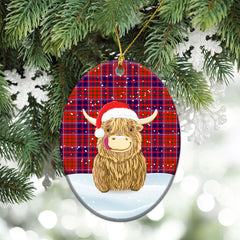 Cameron of Lochiel Modern Tartan Christmas Ceramic Ornament - Highland Cows Style