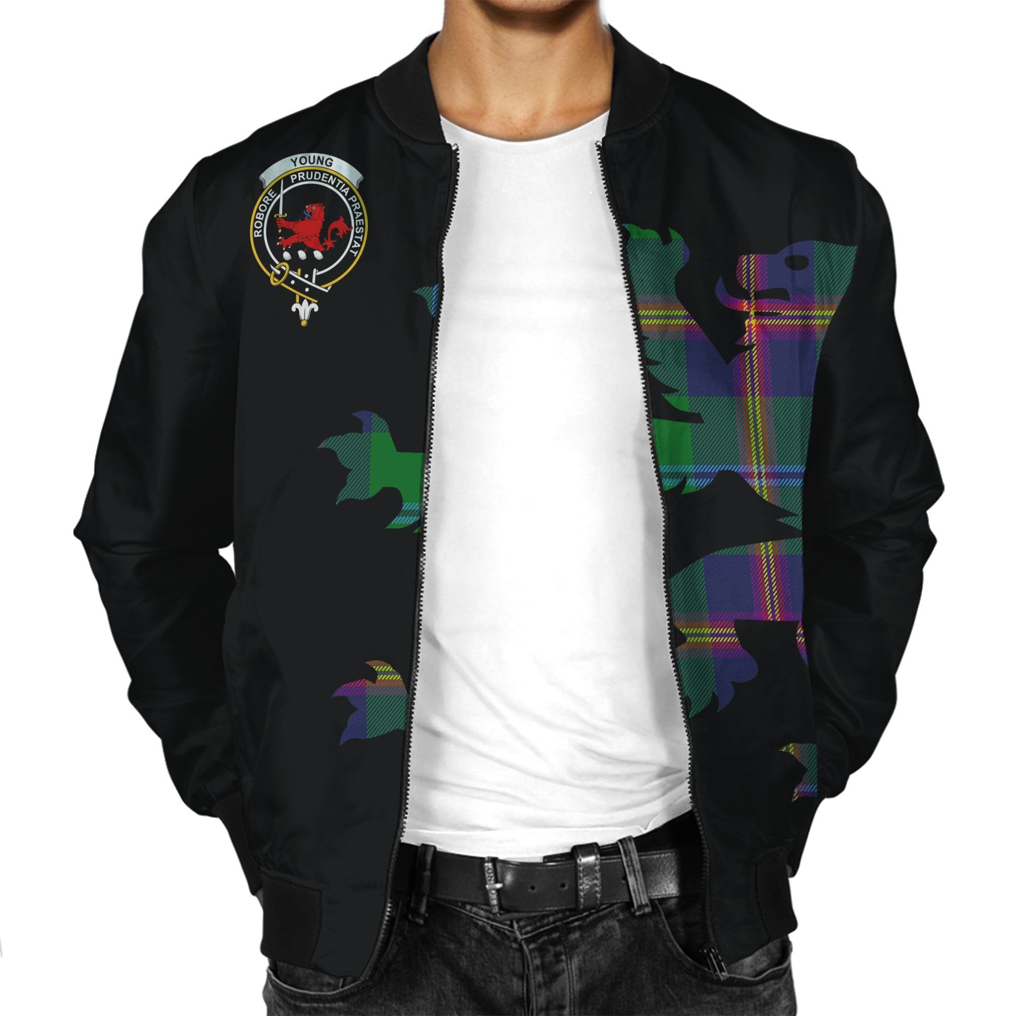 Young Tartan Bomber Jacket Lion & Thistle