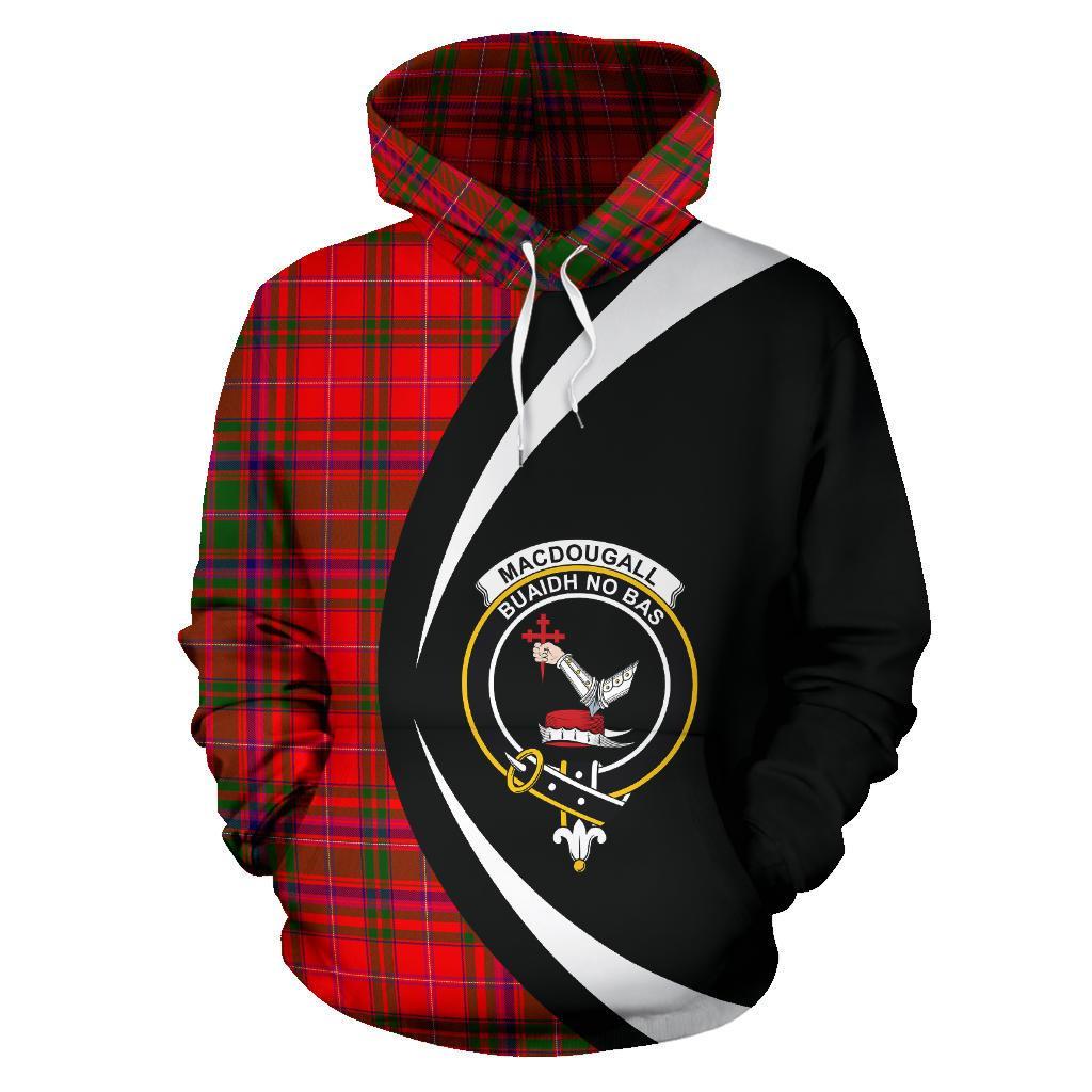 MacDougall Modern Tartan Crest Hoodie - Circle Style