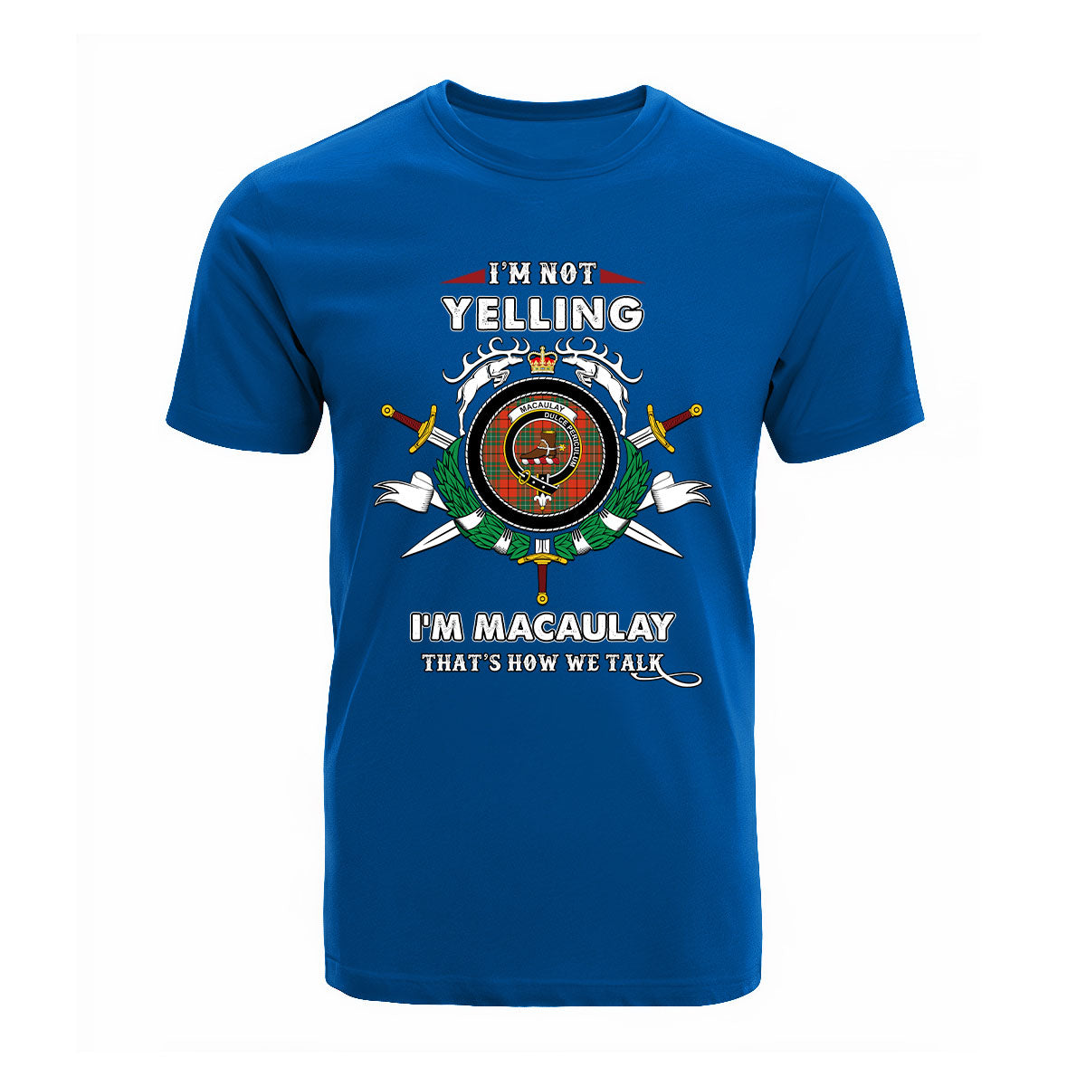 MacAulay Tartan Crest T-shirt - I'm not yelling style