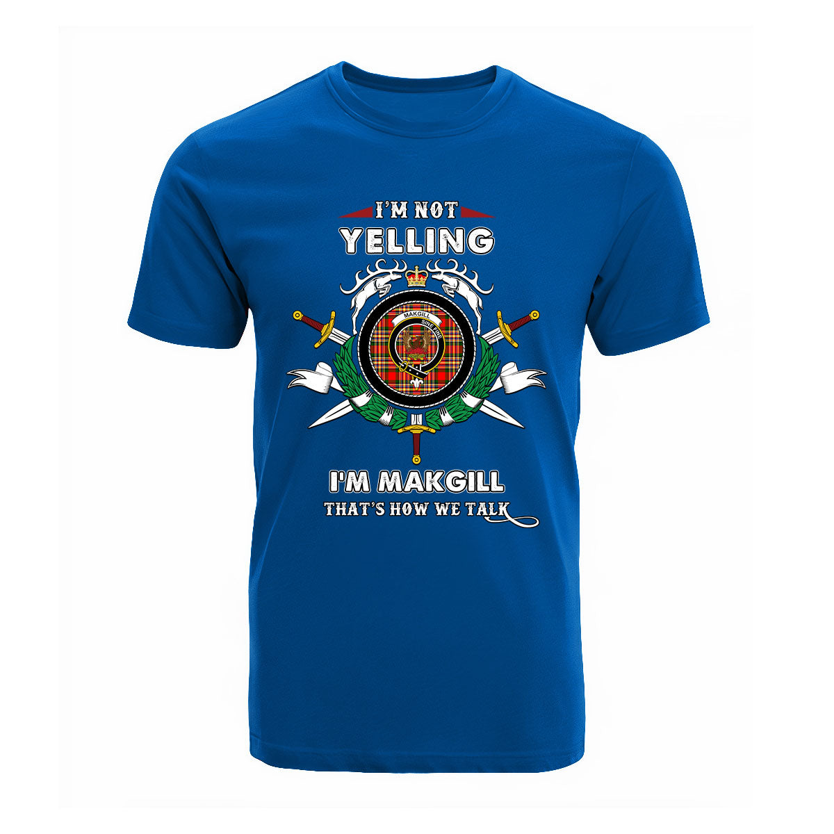 Makgill Tartan Crest T-shirt - I'm not yelling style