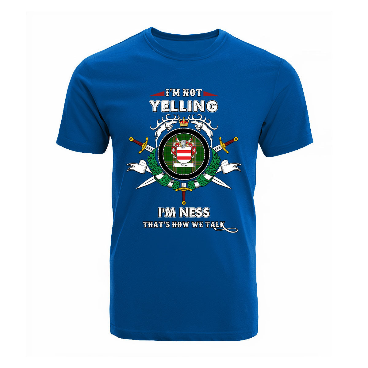 Ness Tartan Crest T-shirt - I'm not yelling style