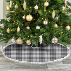 Douglas Grey Modern Tartan Christmas Tree Skirt