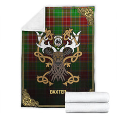 Baxter Modern Tartan Crest Premium Blanket - Celtic Stag style