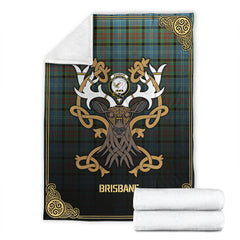 Brisbane Tartan Crest Premium Blanket - Celtic Stag style