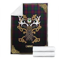 Cairns Tartan Crest Premium Blanket - Celtic Stag style