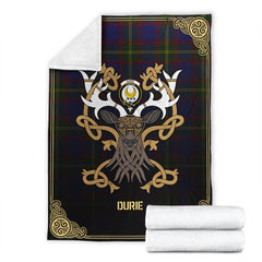 Durie Tartan Crest Premium Blanket - Celtic Stag style