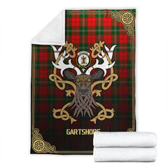 Gartshore Tartan Crest Premium Blanket - Celtic Stag style