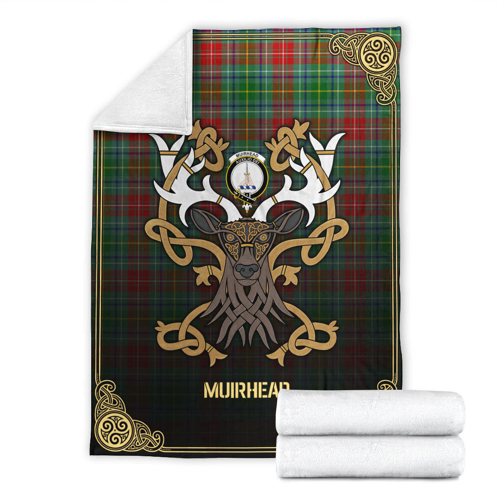 Muirhead Tartan Crest Premium Blanket - Celtic Stag style