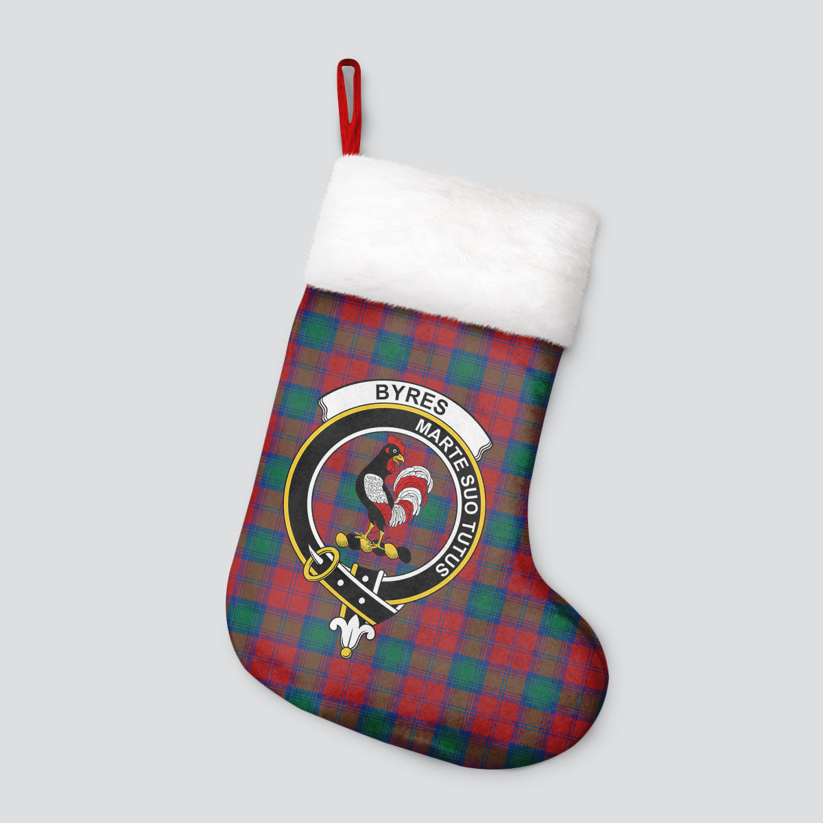 Byres Tartan Crest Christmas Stocking