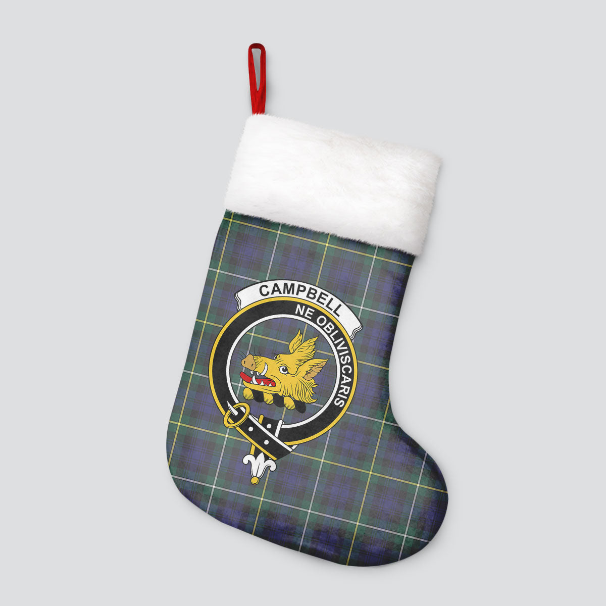 Campbell Argyll Modern Tartan Crest Christmas Stocking