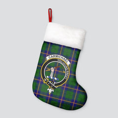 Carmichael Modern Tartan Crest Christmas Stocking