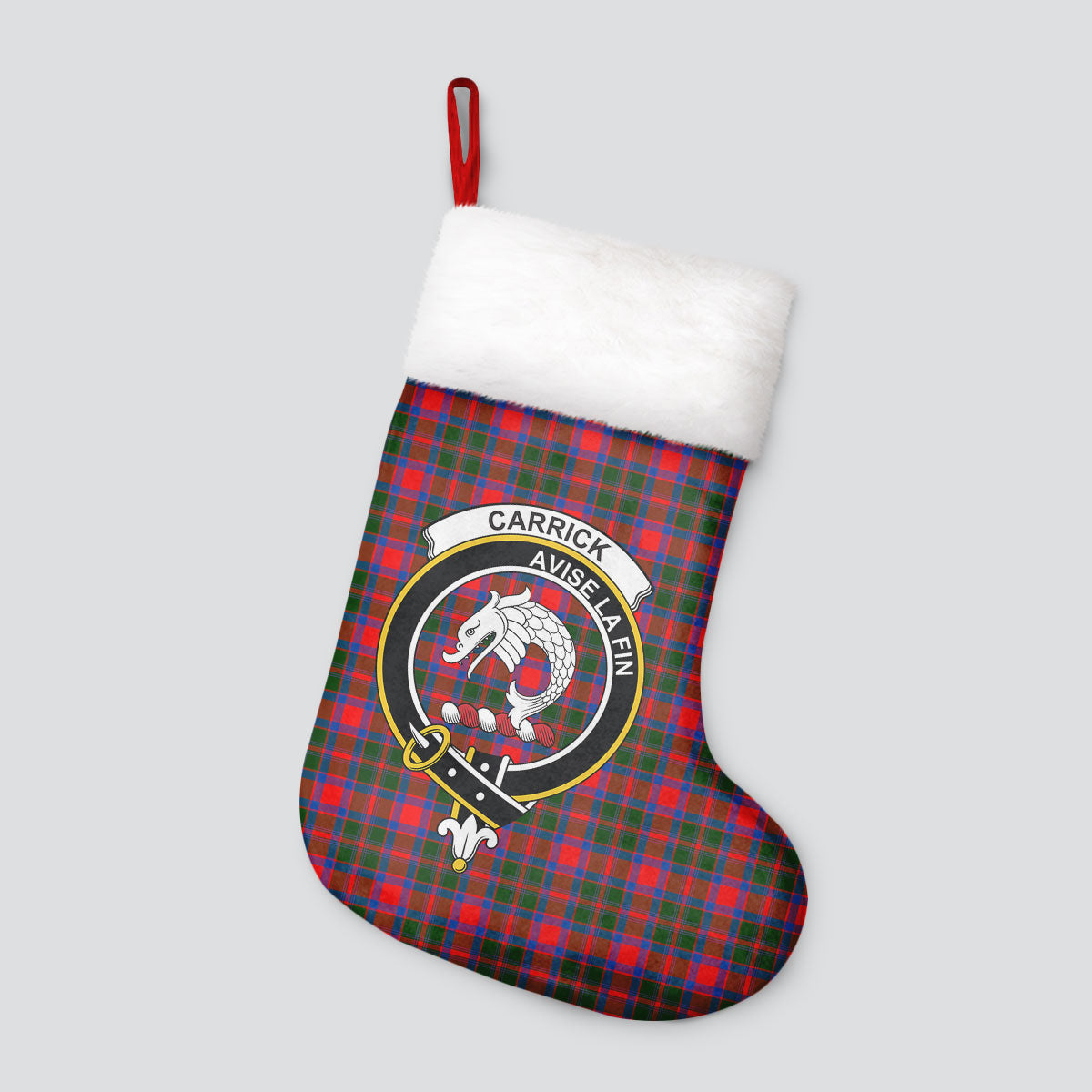 Carrick District Tartan Crest Christmas Stocking